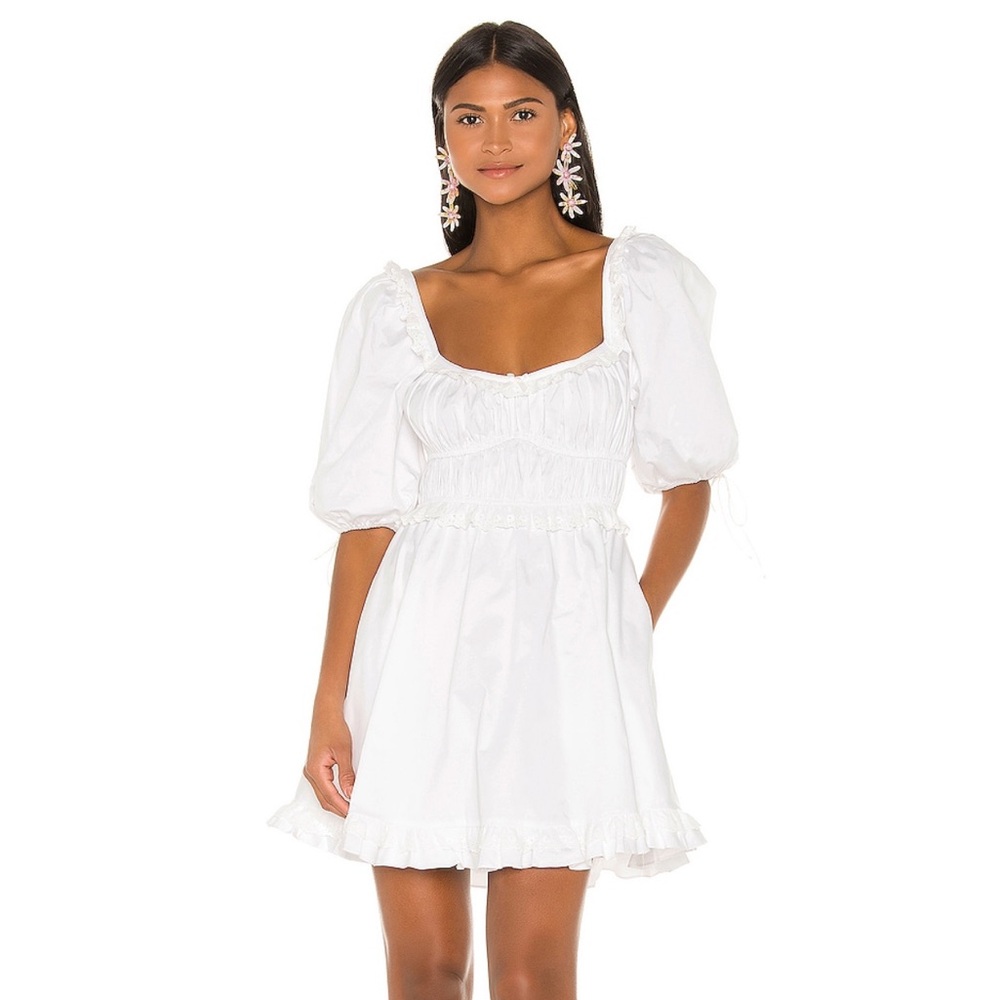 For Love And Lemons Jason Mini Dress in Ivory